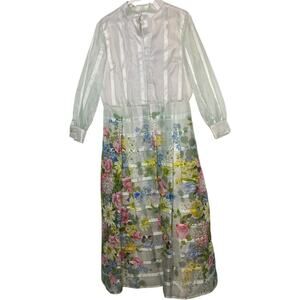 Vintage Avalon Classics Size 18 Dress Belt Maxi Full Length Long Sleeve Chiffon